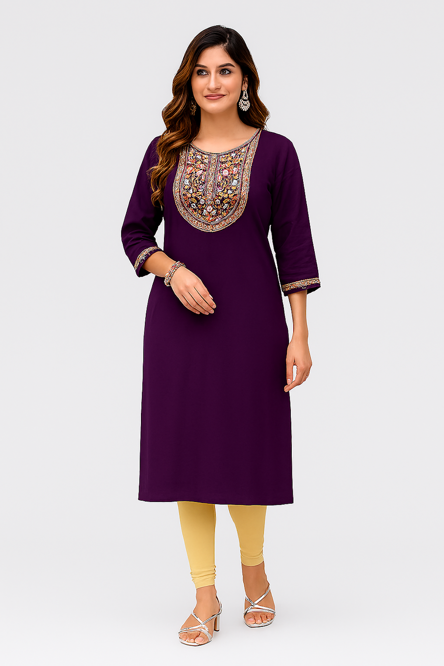 Women Kurta Set-Wine (Size-M) | D09