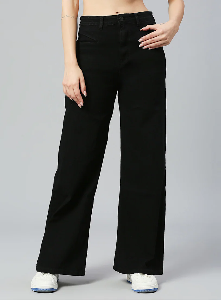 Women High Rise Denim Jeans(Size32)(Colorblack)