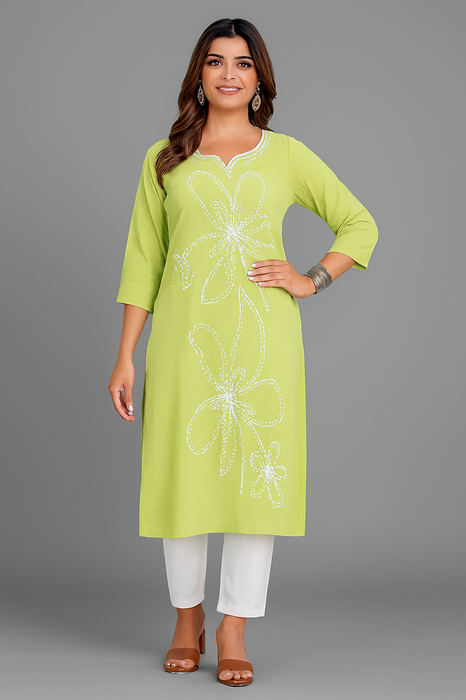 Women Kurta Set-Light Green (Size-XL) | D33