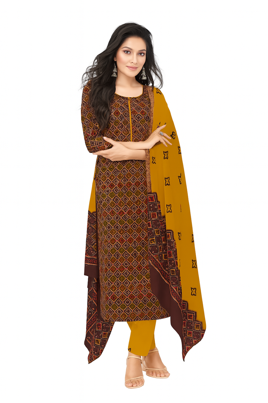 Kurta,Panta & Dupatta Set for Women (Size-S) | D15