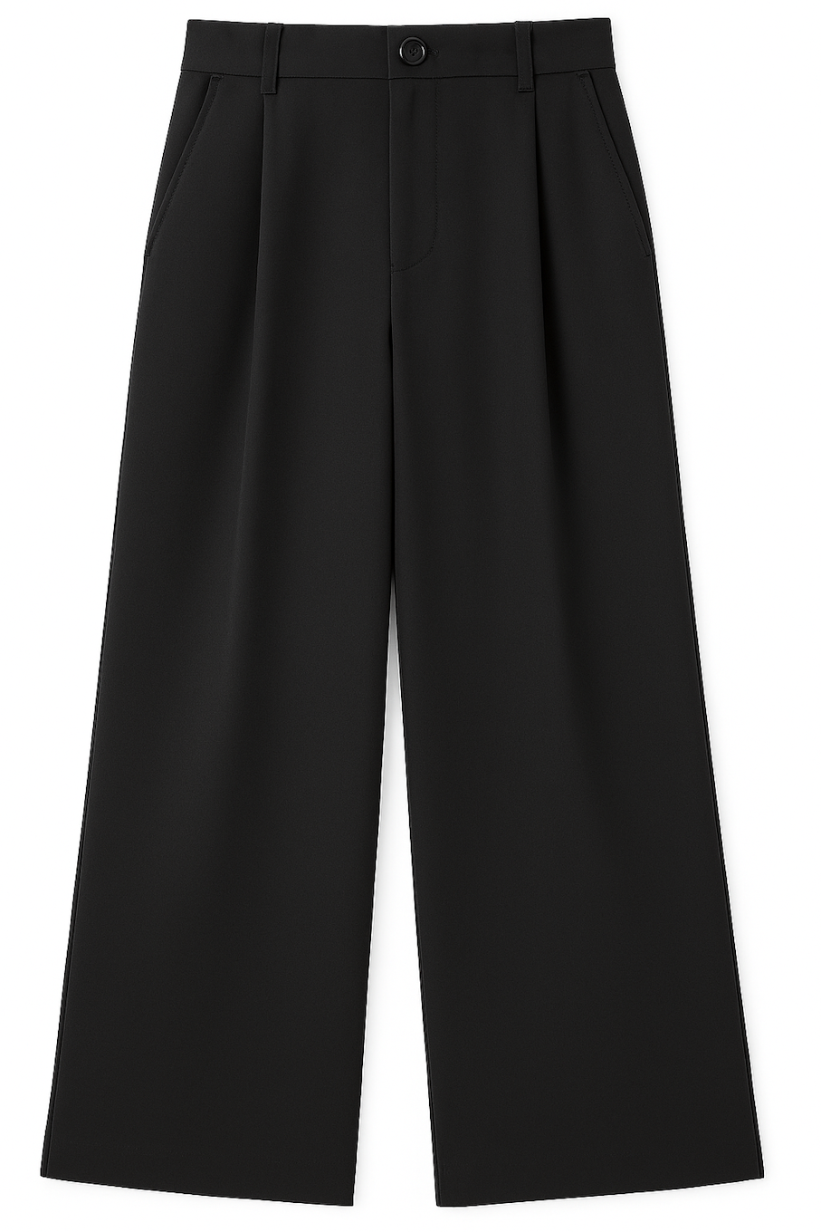 High Waist Baggy Pants,Black (Size-M)