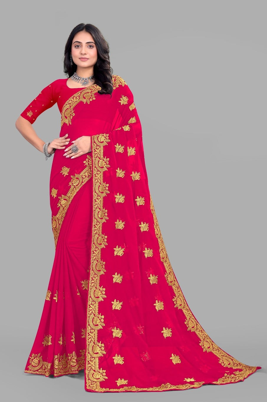 Women's Elegant Saree Set for festive wear-Gajri-01