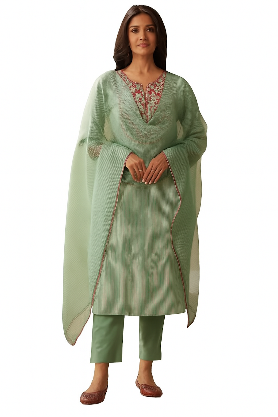 Women Festive Wear Kurta Set-Green (Size-4XL) | D161