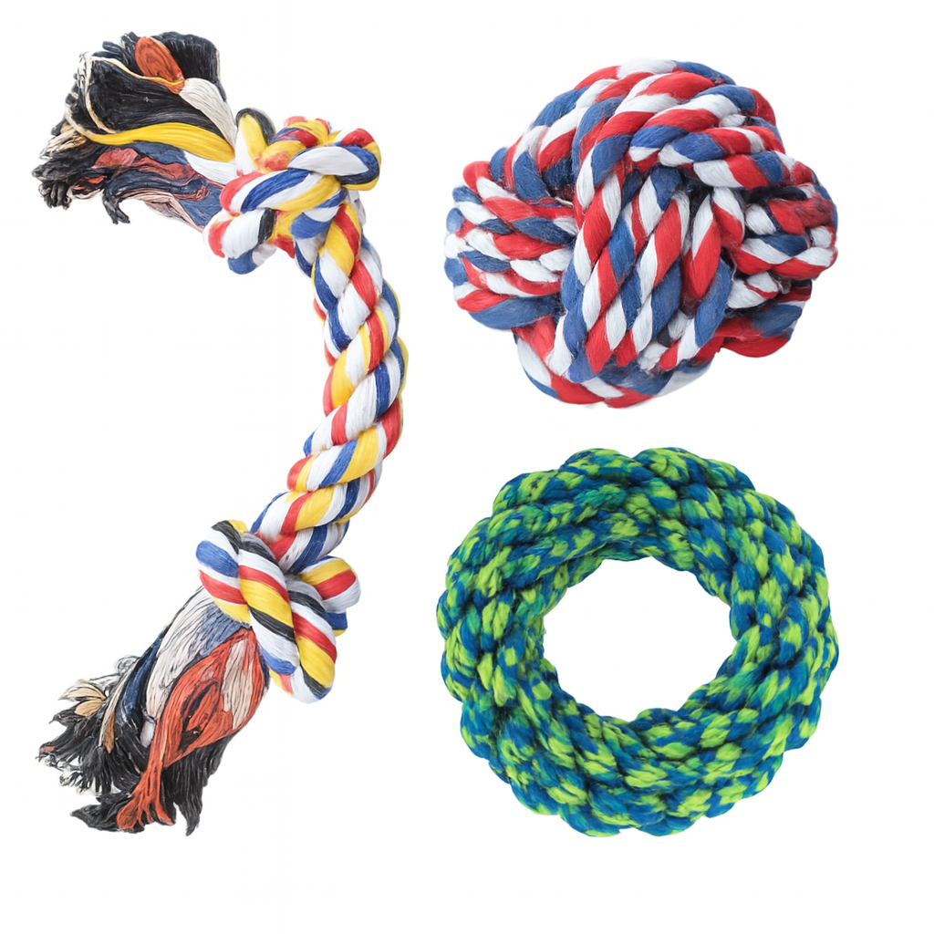 Knot and Tug Rope Dog Chew Set
