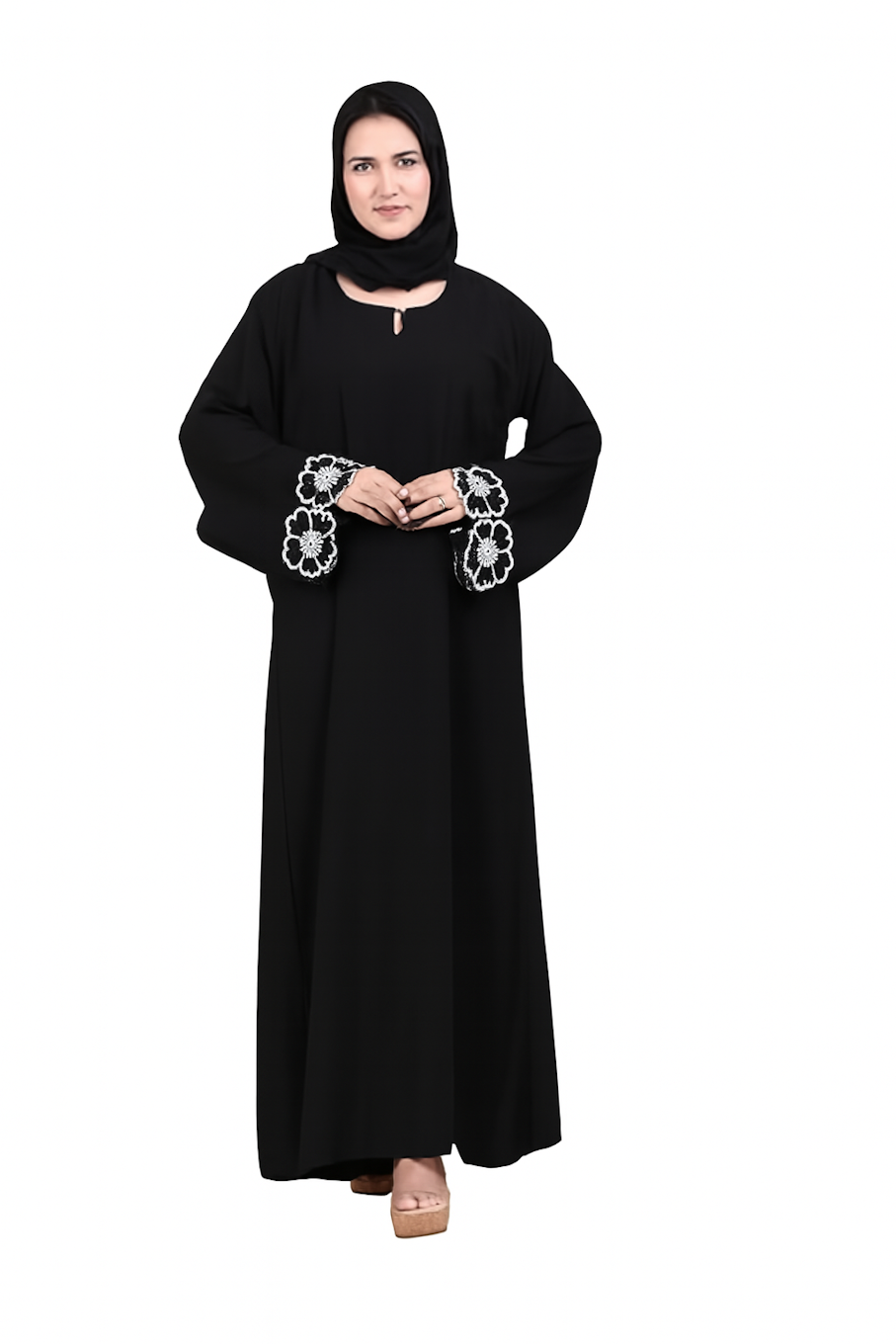 Premium Firdos Fabric Full Lenght Burqa For Womens And Girls-Black