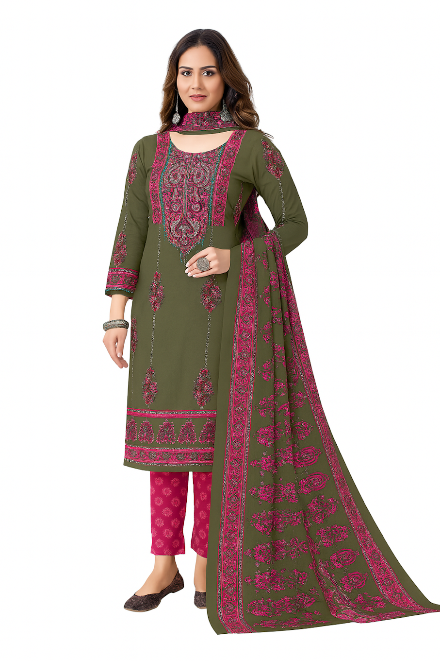 Kurta,Panta & Dupatta Set for Women (Size-S) | D39