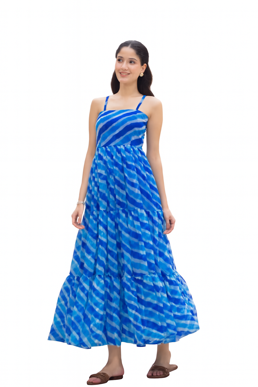 Embroidered Designer Gown for Women-Blue (Size-4XL) | D116