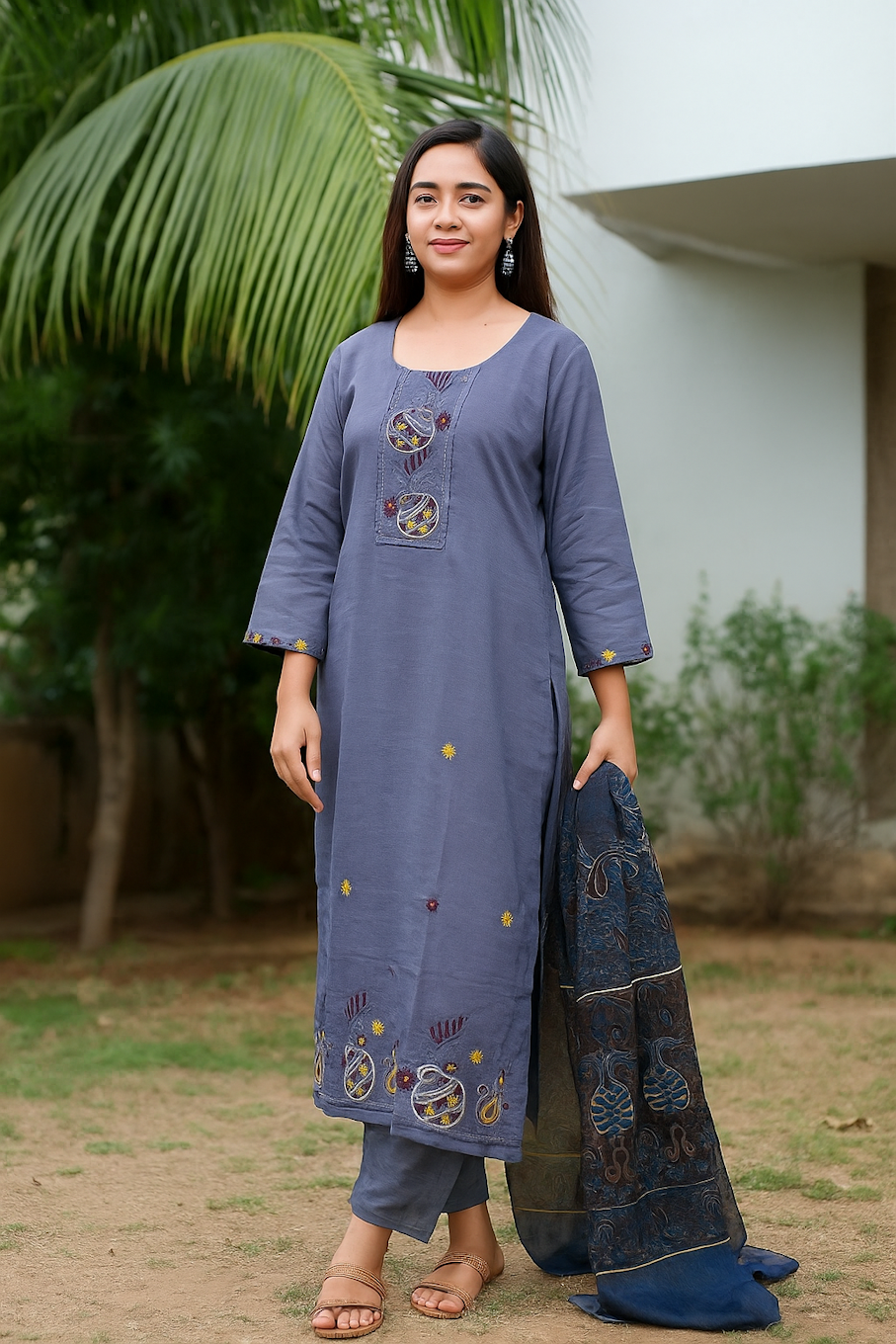 Kurta Set for Women, Blue (Size-XL)