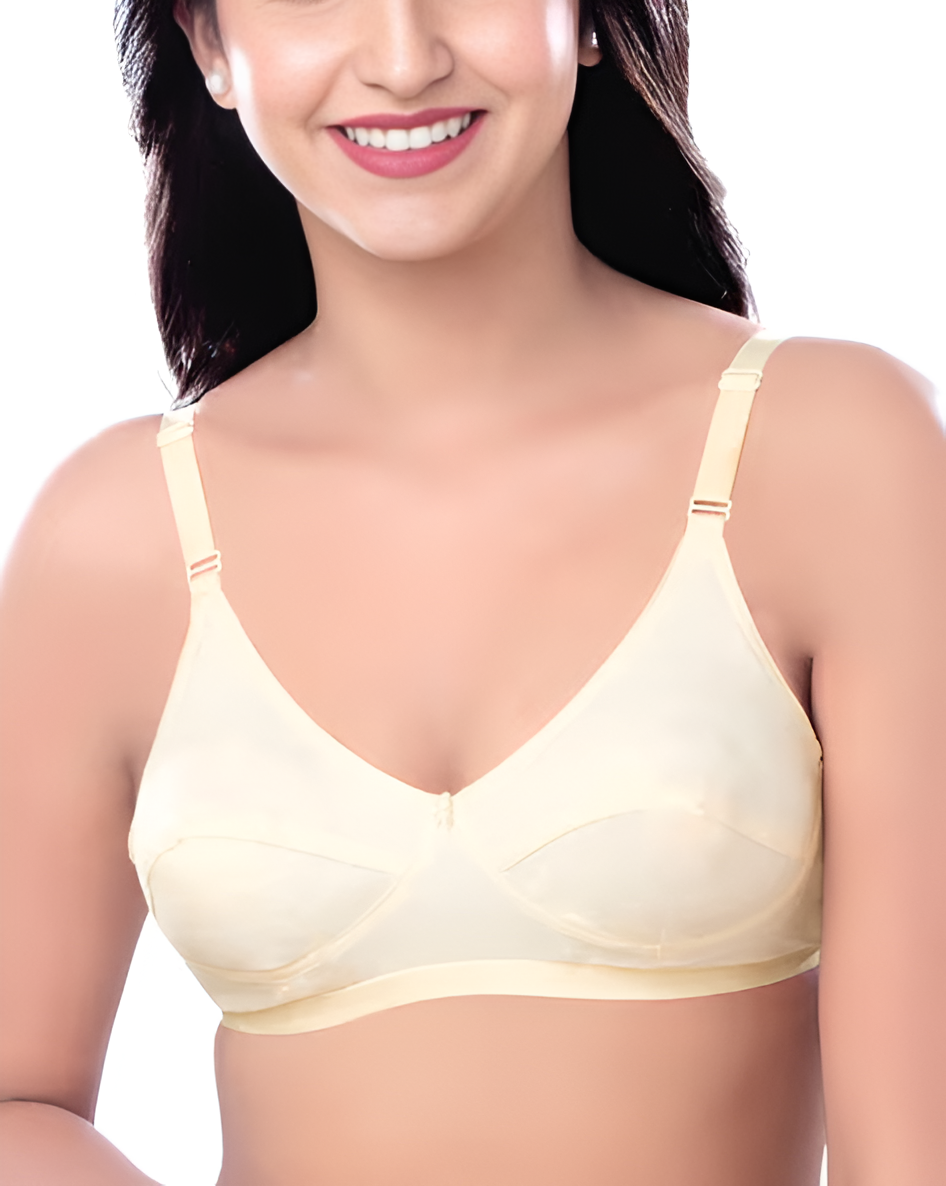 Non-Wired Full Coverage Bra-Cream (Size-36C)