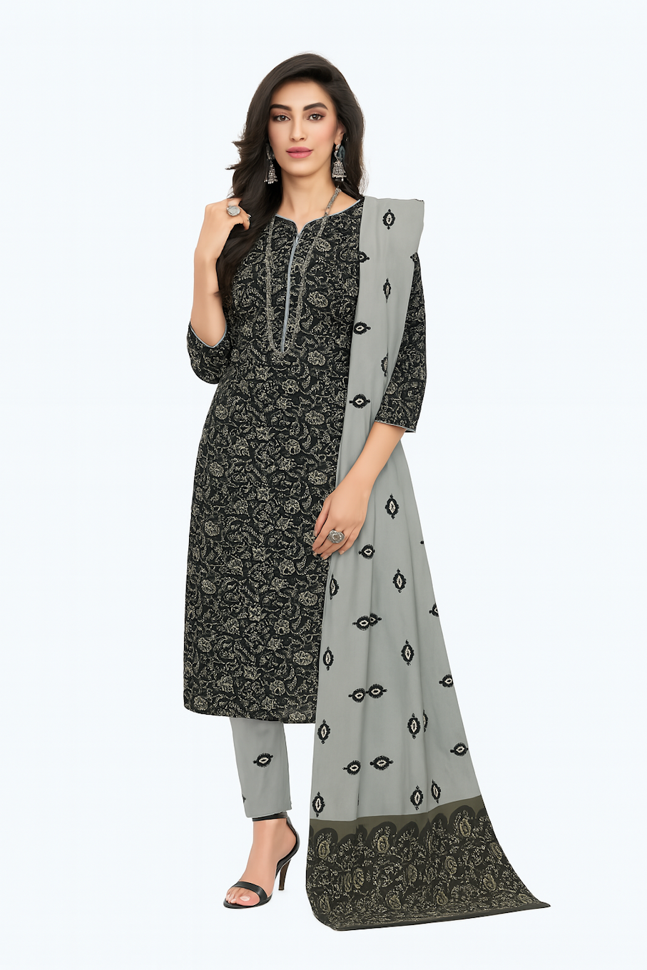 Kurta,Panta & Dupatta Set for Women (Size-XL) | D12