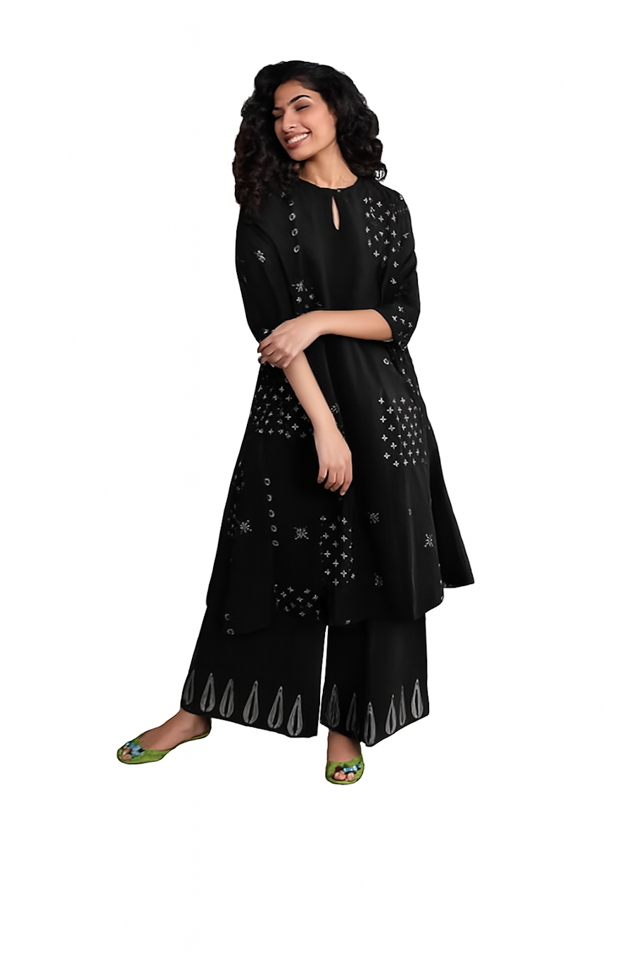 Women Festive Wear Kurta Set-Black (Size-XS) | D63