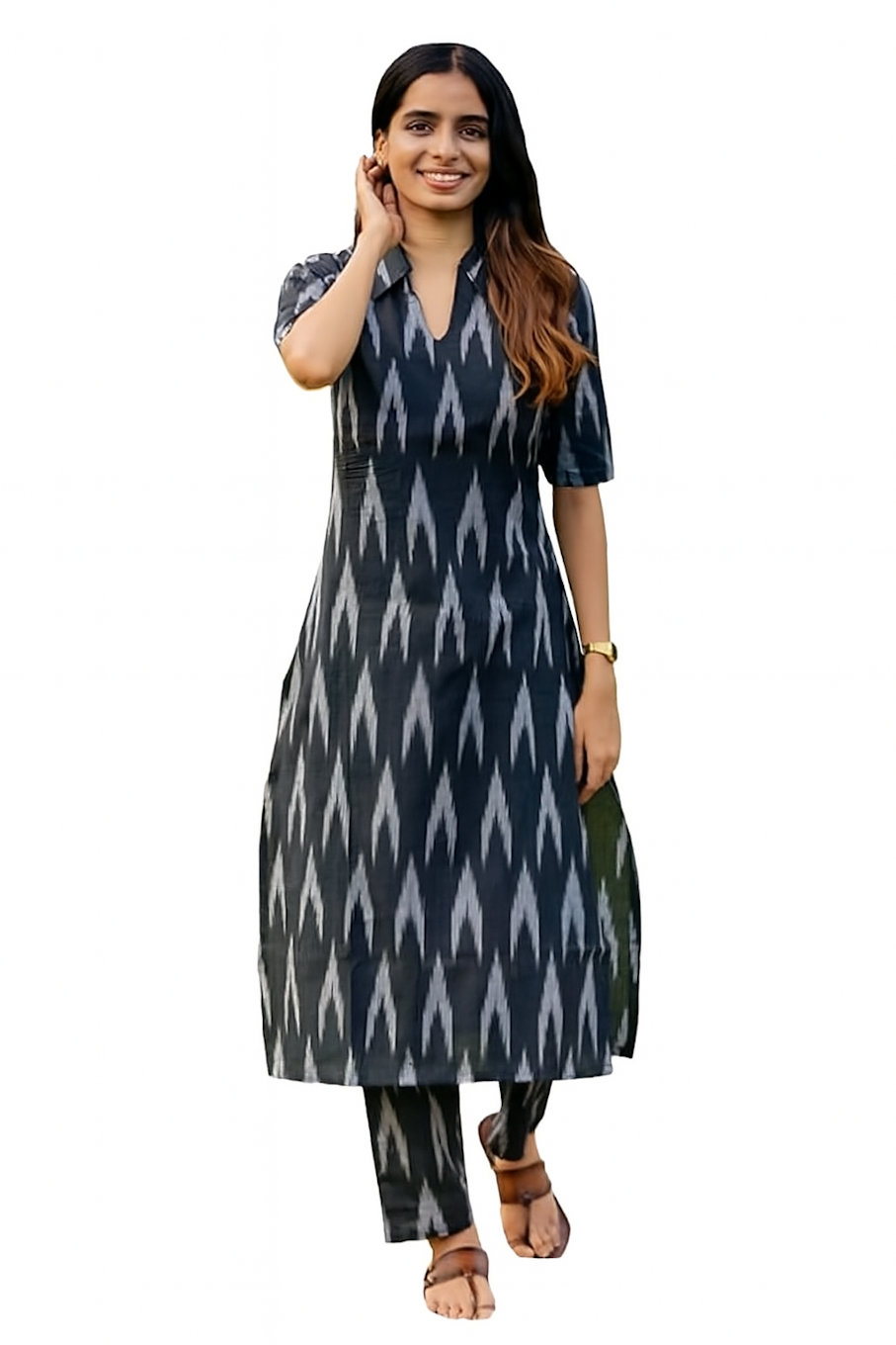 Women Festive Wear Kurta Set-Black (Size-2XL) | D113