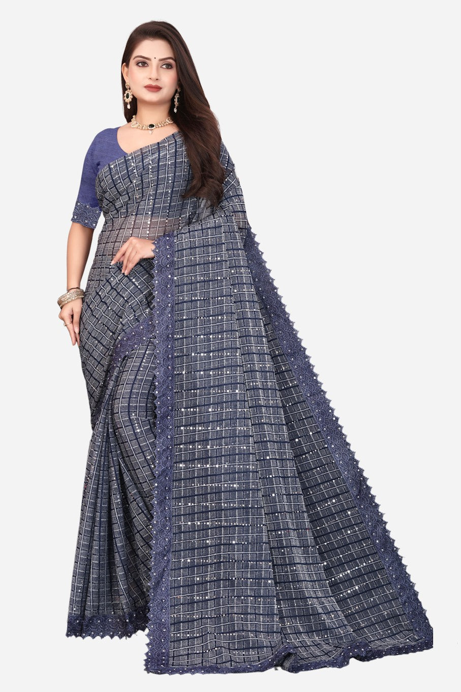 Women's Elegant Saree Set for festive wear-Dust Purple-02