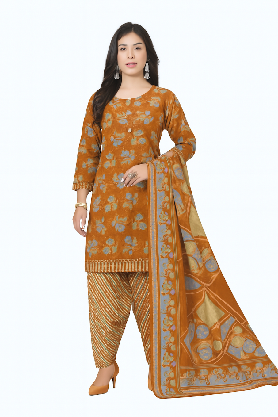 Kurta,Panta & Dupatta Set for Women (Size-2XL) | D04