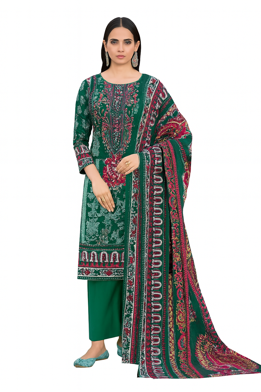 Kurta,Panta & Dupatta Set for Women (Size-M) | D44