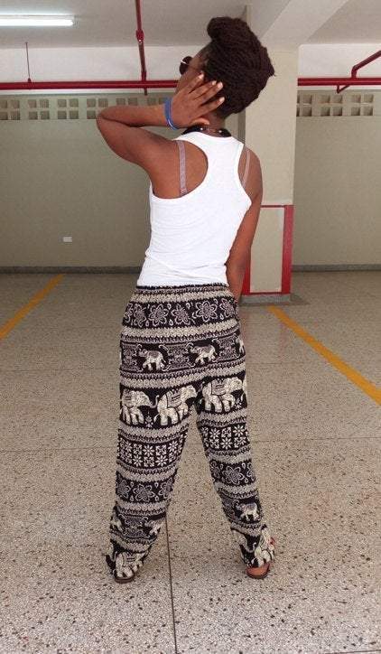 Black and White Animal Printed Africa Pant
