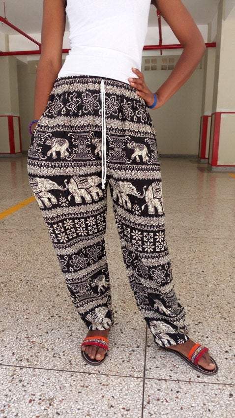 Black and White Animal Printed Africa Pant
