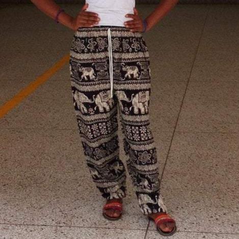 Black and White Animal Printed Africa Pant