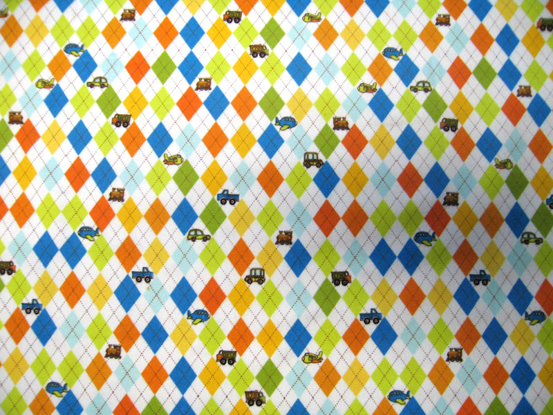 SheetWorld Fitted Cradle Sheet - 100% Cotton Flannel - Argyle