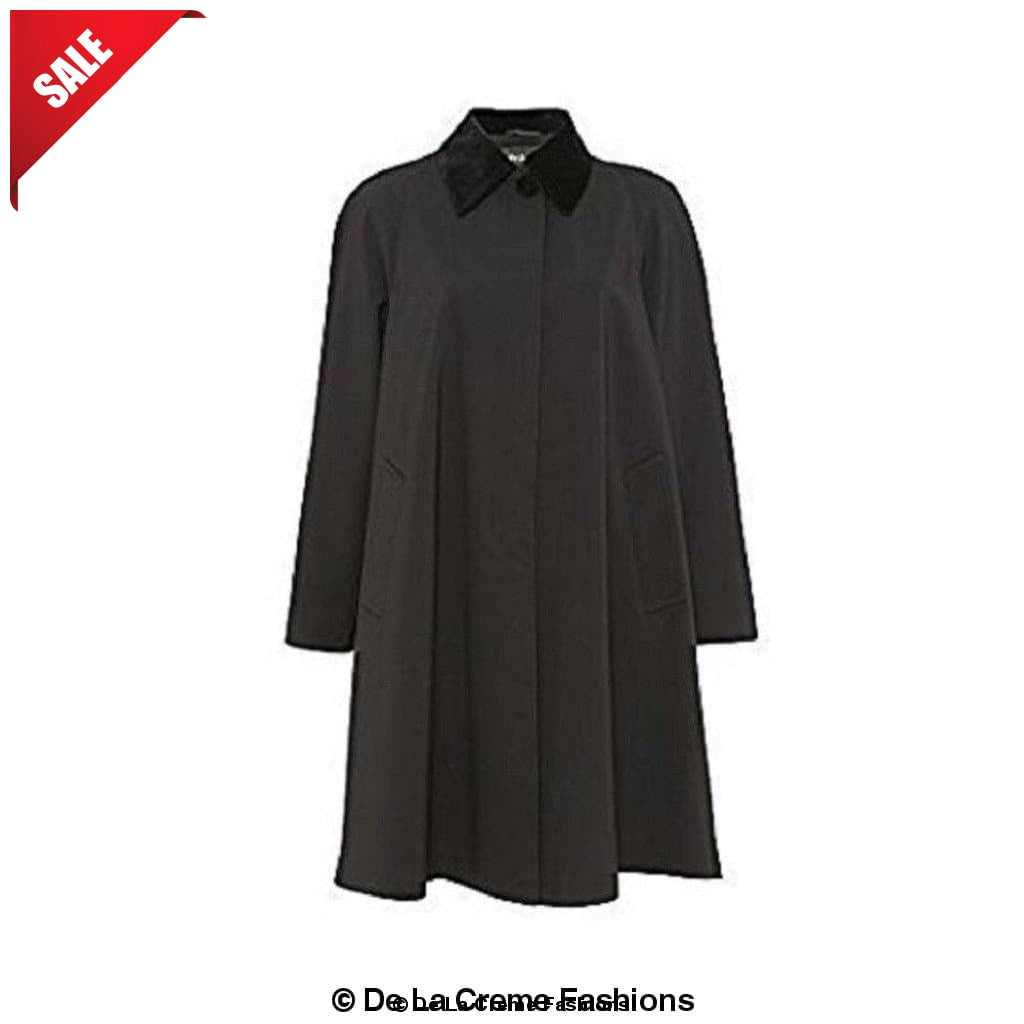 Oversized Velvet Trim Lightweight Swing Coat (8026-SP)