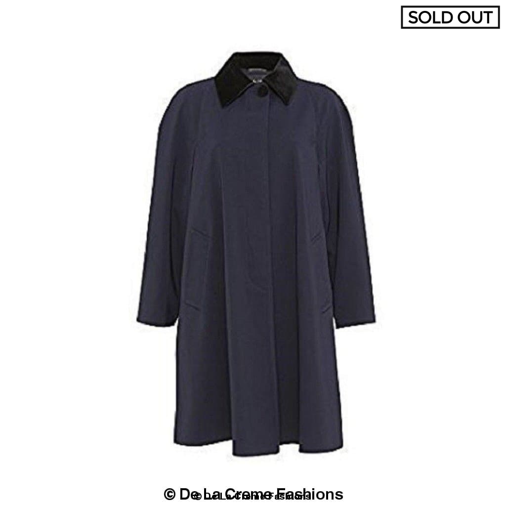 Oversized Velvet Trim Lightweight Swing Coat (8026-SP)