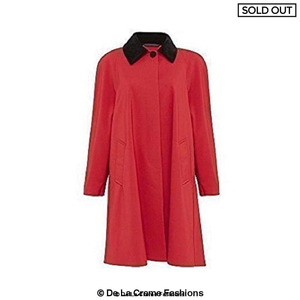 Oversized Velvet Trim Lightweight Swing Coat (8026-SP)