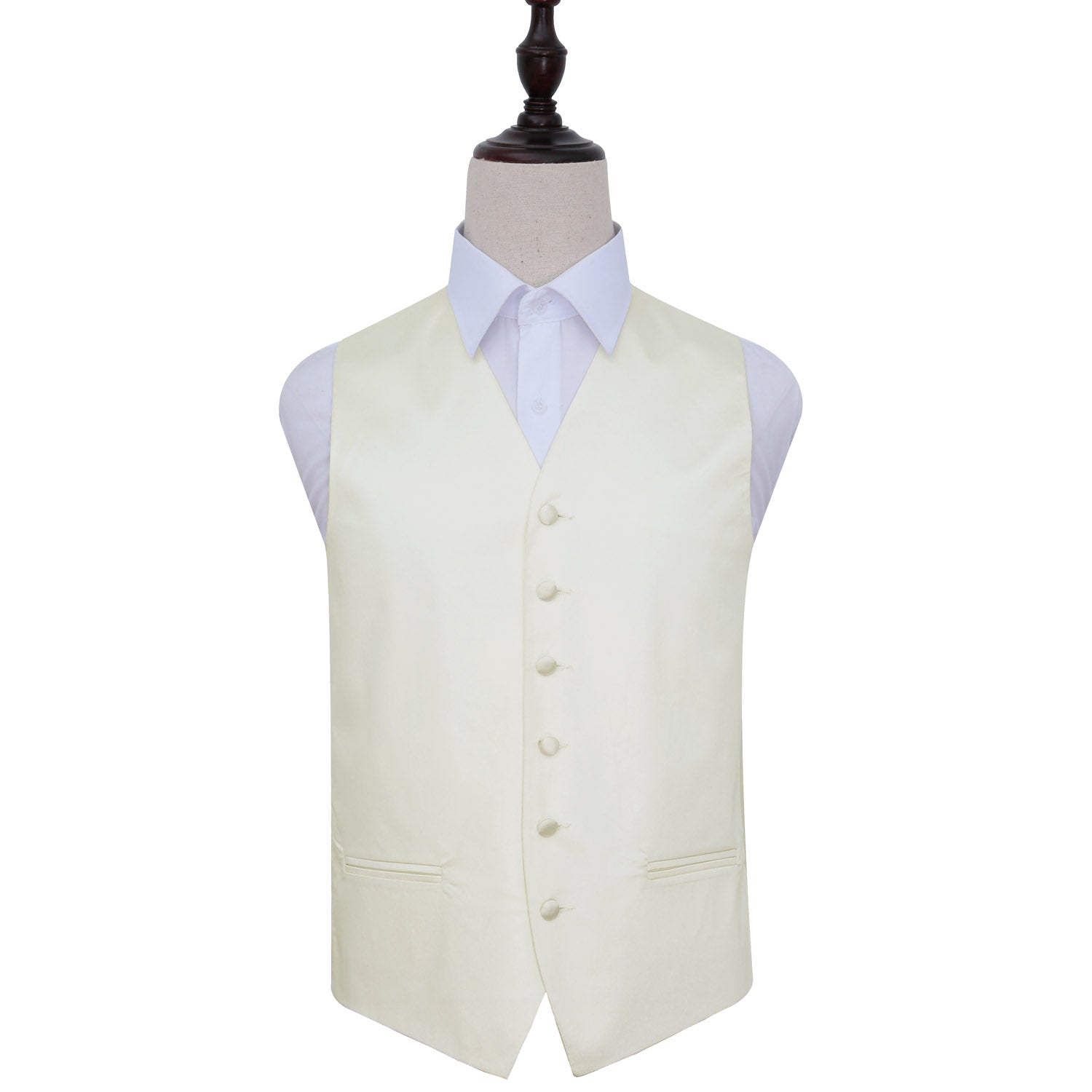 Plain Satin Waistcoat - Ivory, 36'