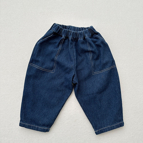 Spring Arrival Modern Casual Unisex Denim Loose Pants