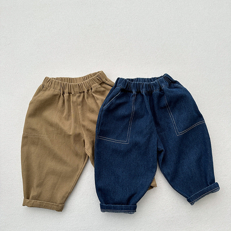 Spring Arrival Modern Casual Unisex Denim Loose Pants