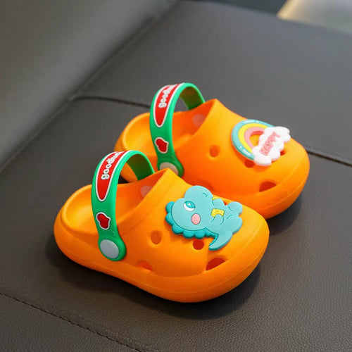 Baby Cartoon Animal & Rainbow Patched Pattern Colorful Soft Bottom Sli