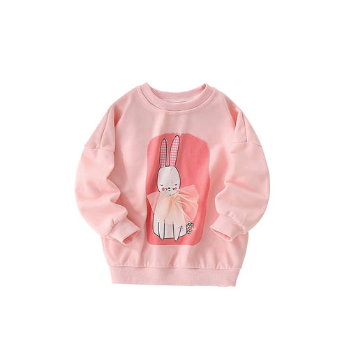 Autumn and Spring Arrival Rabbits Cartoon Pattern Long Sleeves