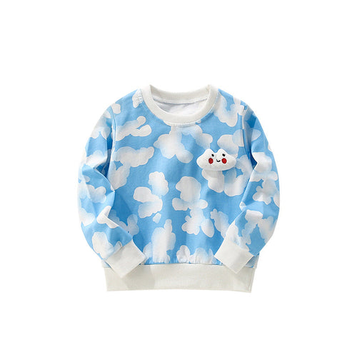 Arrival Geometric Clouds Pattern Long Sleeves Pullover for Kids