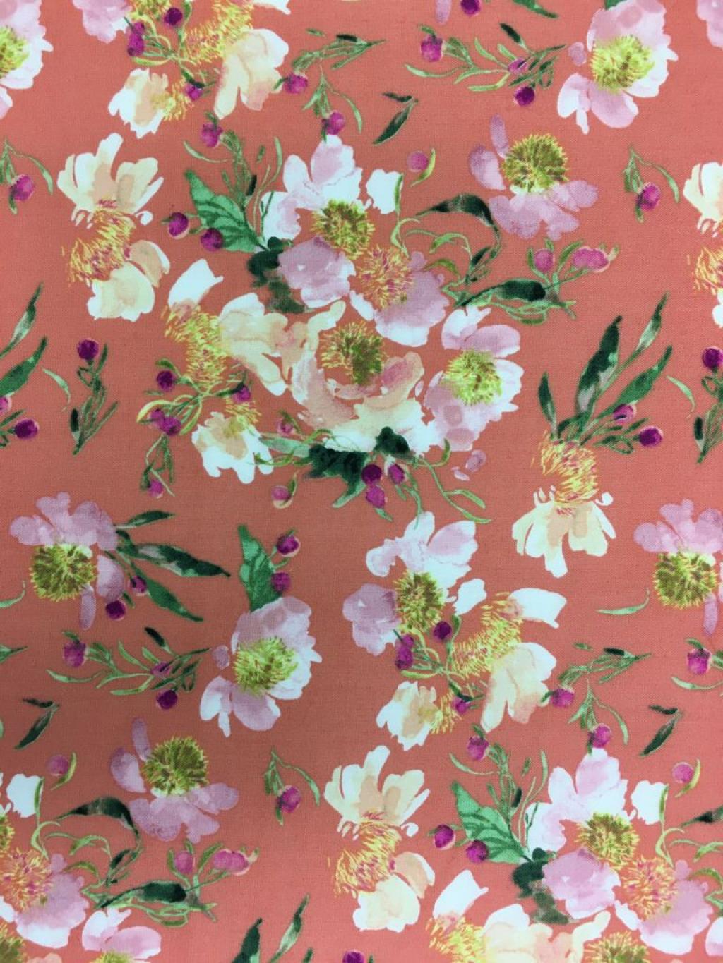 SheetWorld Fitted Crib Sheet - 100% Cotton Woven - Floral Coral, Made