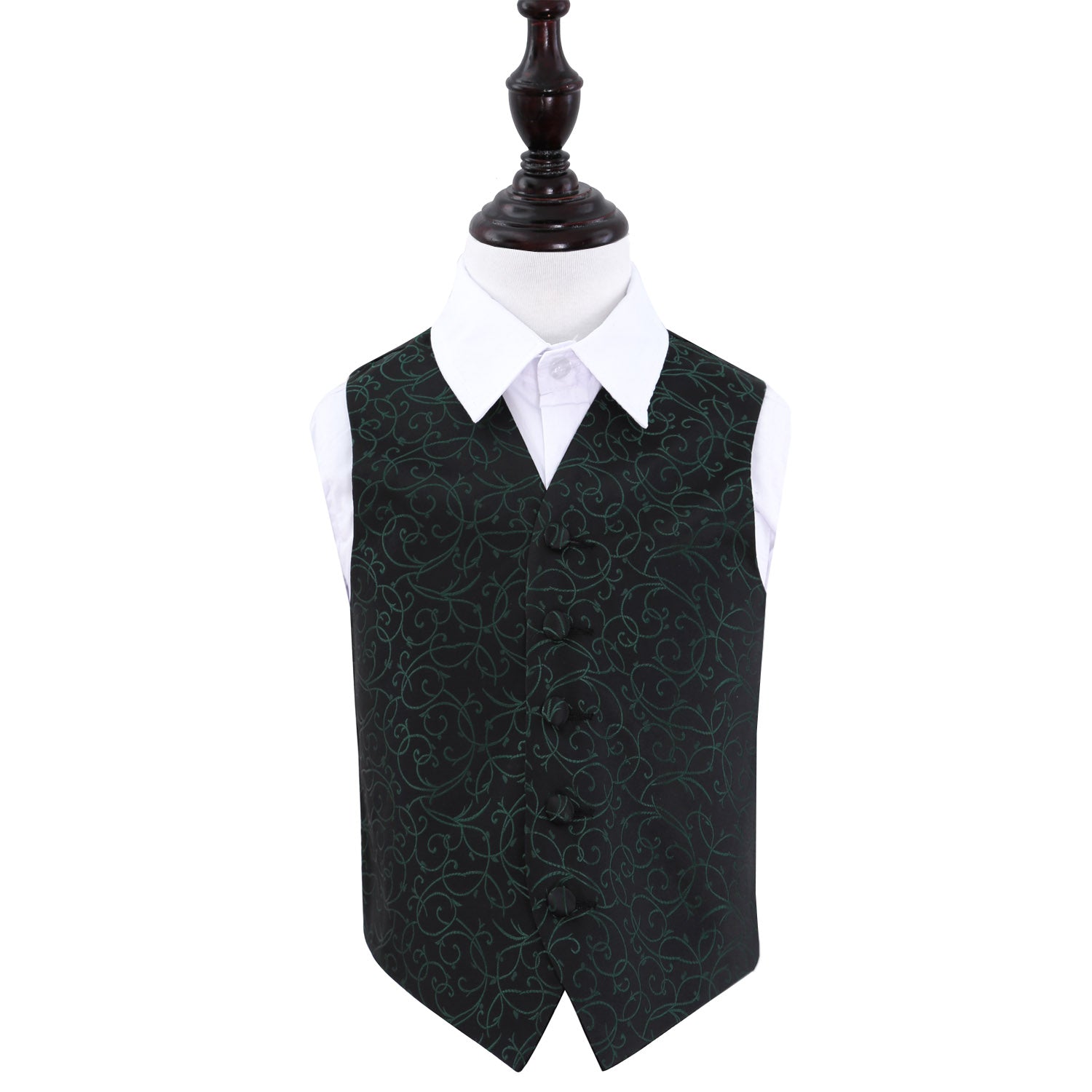 Swirl Waistcoat - Boys - Black & Green, 34'