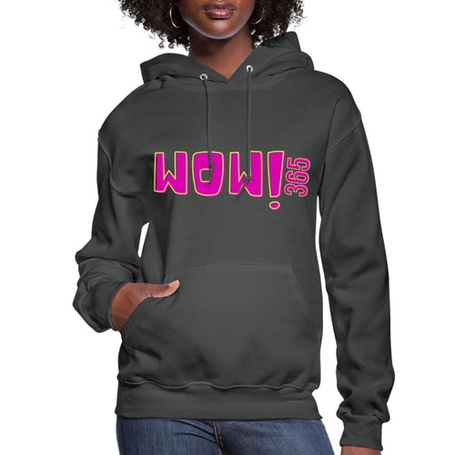 Womens Hoodie - Pullover Hooded Sweatshirt - Pink Graphic/wow 365