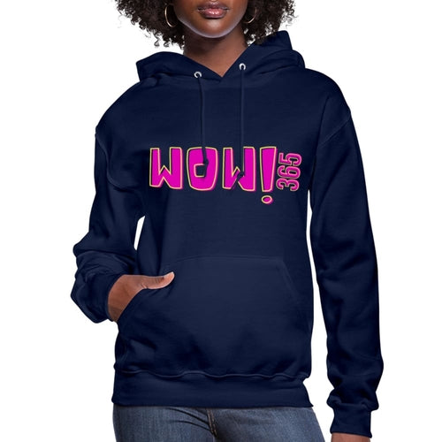 Womens Hoodie - Pullover Hooded Sweatshirt - Pink Graphic/wow 365