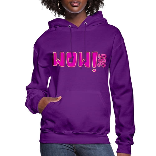Womens Hoodie - Pullover Hooded Sweatshirt - Pink Graphic/wow 365