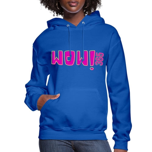 Womens Hoodie - Pullover Hooded Sweatshirt - Pink Graphic/wow 365
