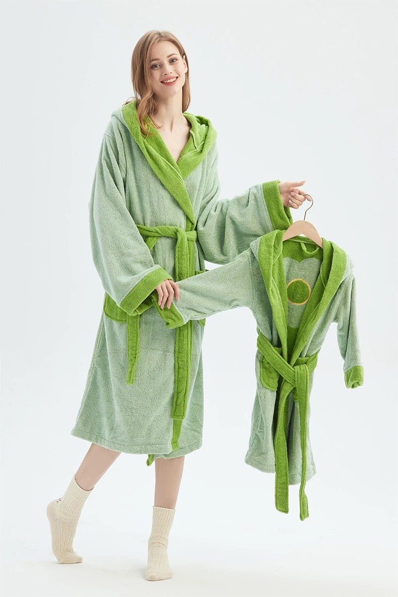 Whimsical Ultra Soft Sunflower Hooded Bathrobe - 100% Organic Long-sta