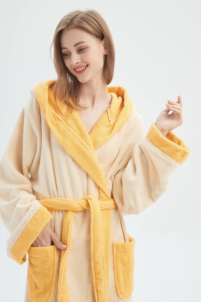 Whimsical Ultra Soft Sunflower Hooded Bathrobe - 100% Organic Long-sta