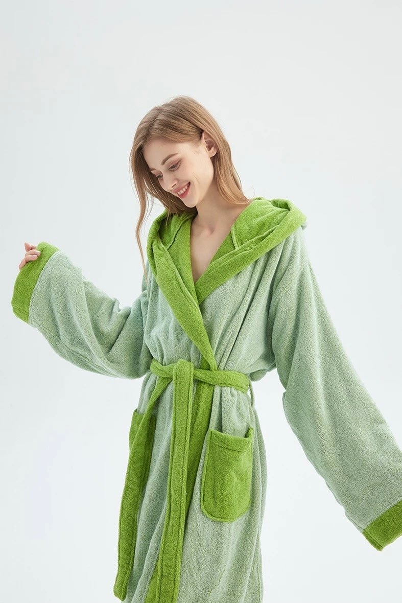 Whimsical Ultra Soft Sunflower Hooded Bathrobe - 100% Organic Long-sta