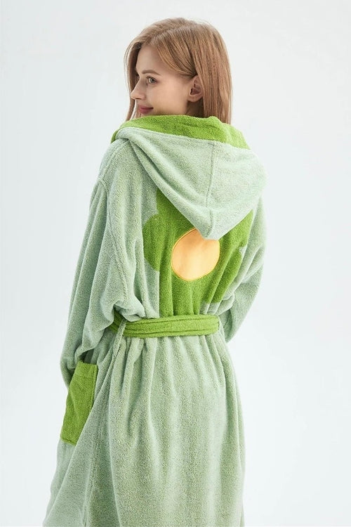 Whimsical Ultra Soft Sunflower Hooded Bathrobe - 100% Organic Long-sta
