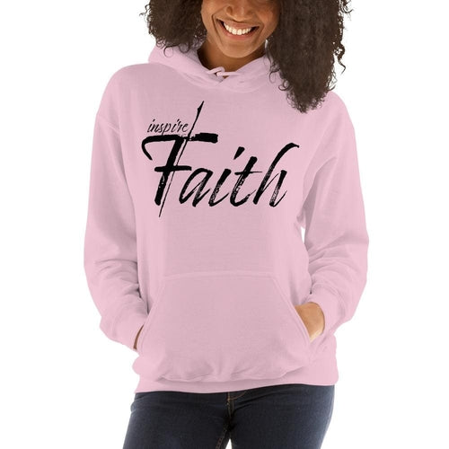 Womens Hoodie - Pullover Sweatshirt - Black Graphic / Inspire Faith