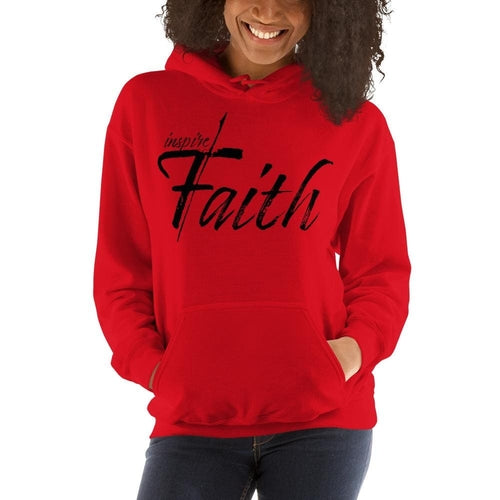 Womens Hoodie - Pullover Sweatshirt - Black Graphic / Inspire Faith